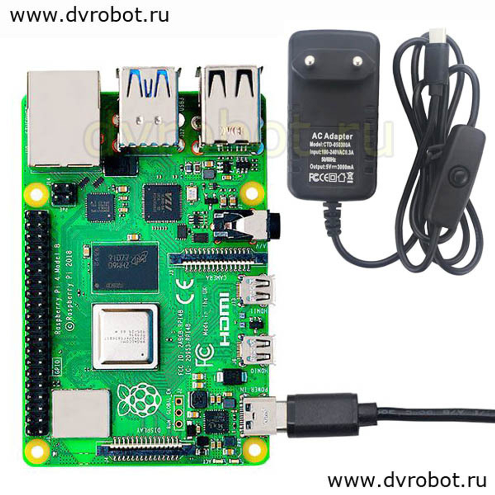 Блок питания Raspberry Pi 4/5V-3A