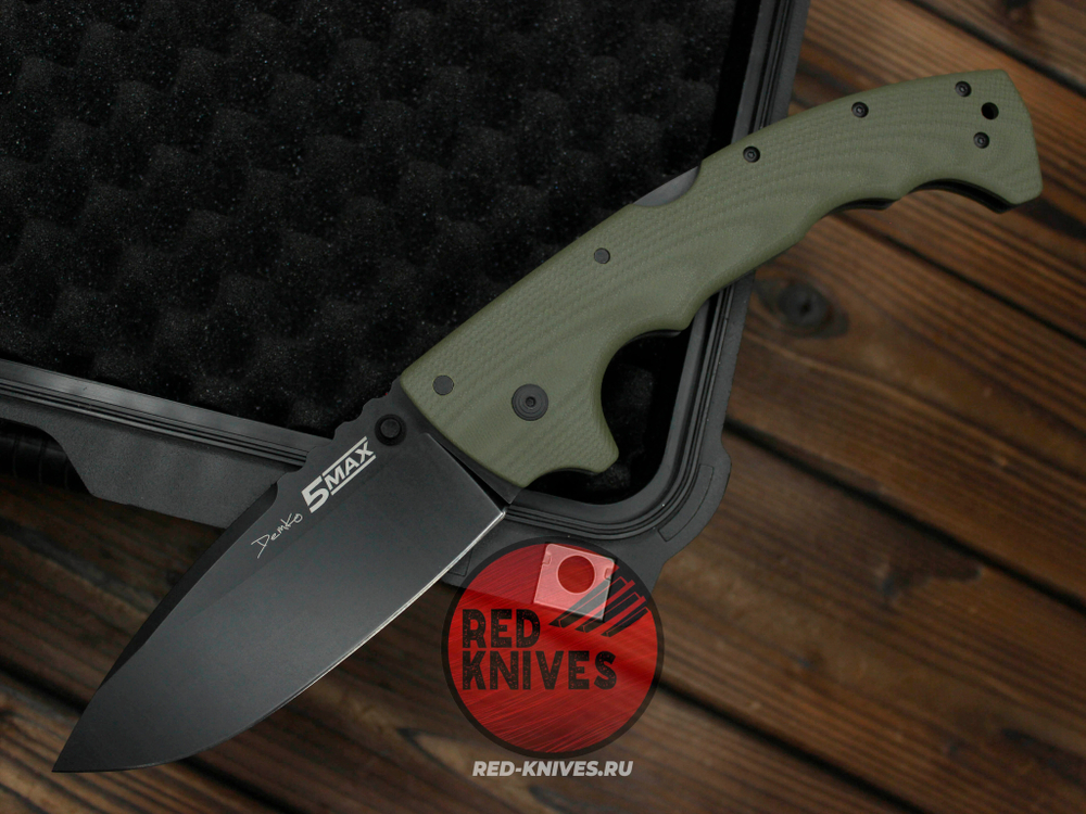 Нож Cold Steel 5 Max - руокять зеленый G10, темный клинок