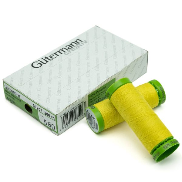 Нитки для тонких тканей Gutermann Extra Fine 150 (200 метров), 5 кат. | 580 грушево-желтый