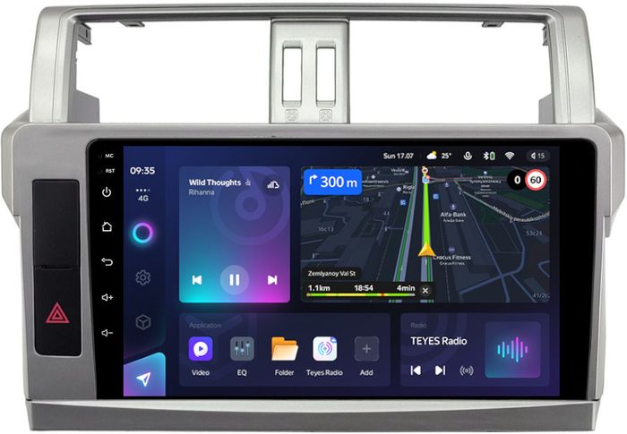 Магнитола для Toyota Land Cruiser Prado 150 2014-2017 (рамка тип 1) - Teyes CC3 монитор 10" QLED на Android 10, Быстрая, CarPlay, 4G SIM-слот