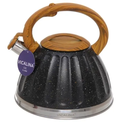 Чайник из нержавеющей стали 3,2л «Vicalina» Бисквит черный VL-0056
