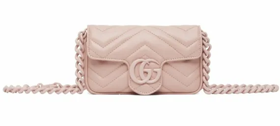 Поясная сумка Gucci с логотипом GG Marmont светло-розовый