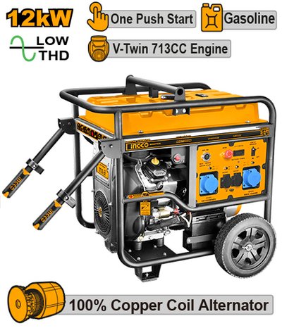 Бензиновый генератор 220В 12 кВт INGCO GE150006ES INDUSTRIAL
