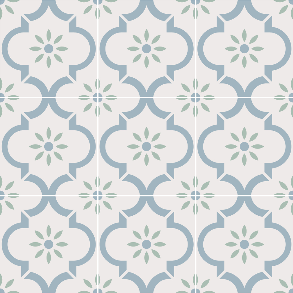 Smile Tile Эклектика Арабески Голубой 20x20
