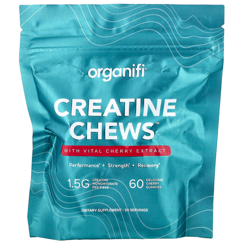 Organifi, Creatine Chews™, со вкусом вишни, 60 жевательных таблеток
