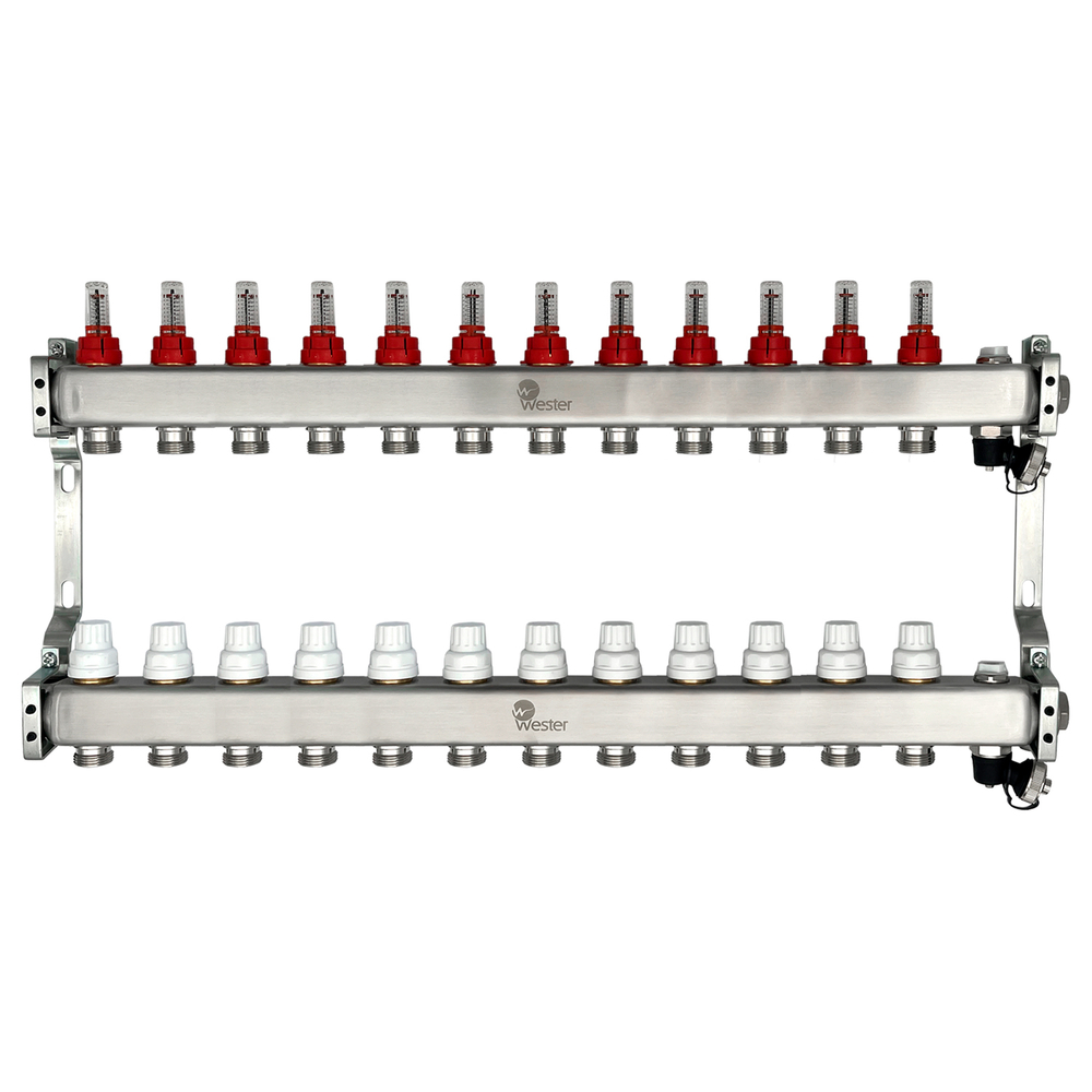 Коллектор с расходамерами 1"-3/4" - 12 вых. Wester MUFS