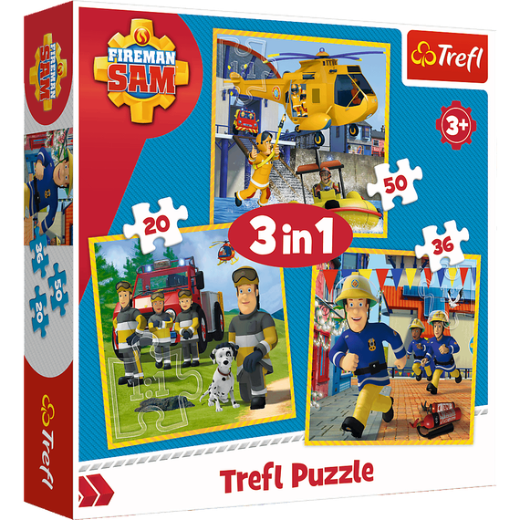 Puzzle "3in1" - Fireman Sam in action / Prism A&amp;D Fireman Sam
