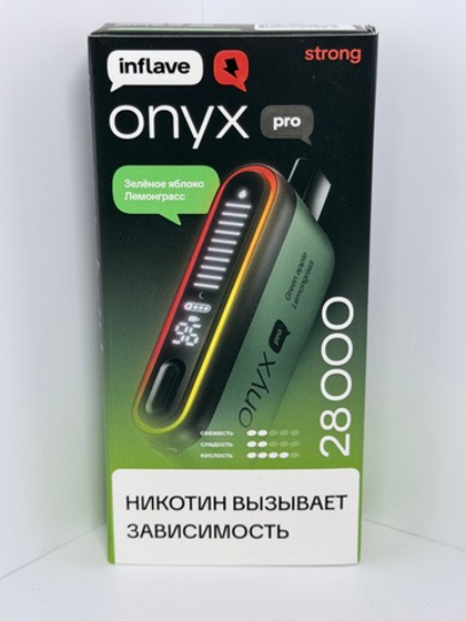 Inflave Onyx Pro 28000 Strong Зелёное Яблоко Лемонграсс