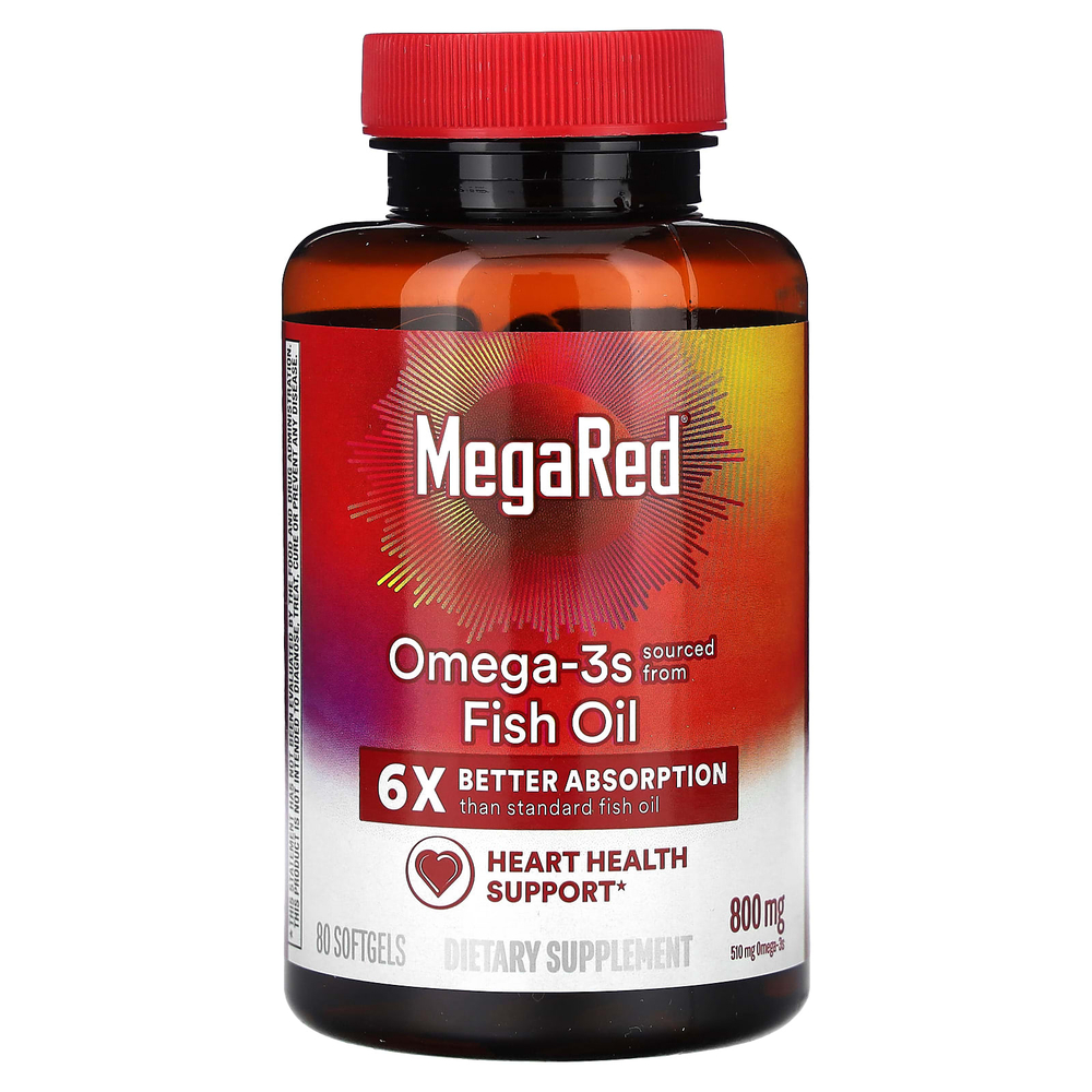 Schiff, MegaRed, омега-3 и рыбий жир, со вкусом ванили, 800 мг, 80 капсул