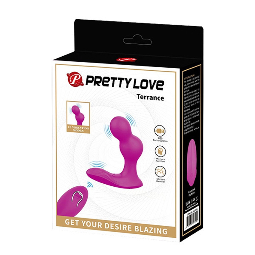 Лиловый вибростимулятор простаты с пультом ДУ Pretty Love Terrance BI-040156W