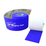 Лента кинезиологическая SFM Plaster на хлопковой основе 5х500 см в диспенсере с логотипом синий
