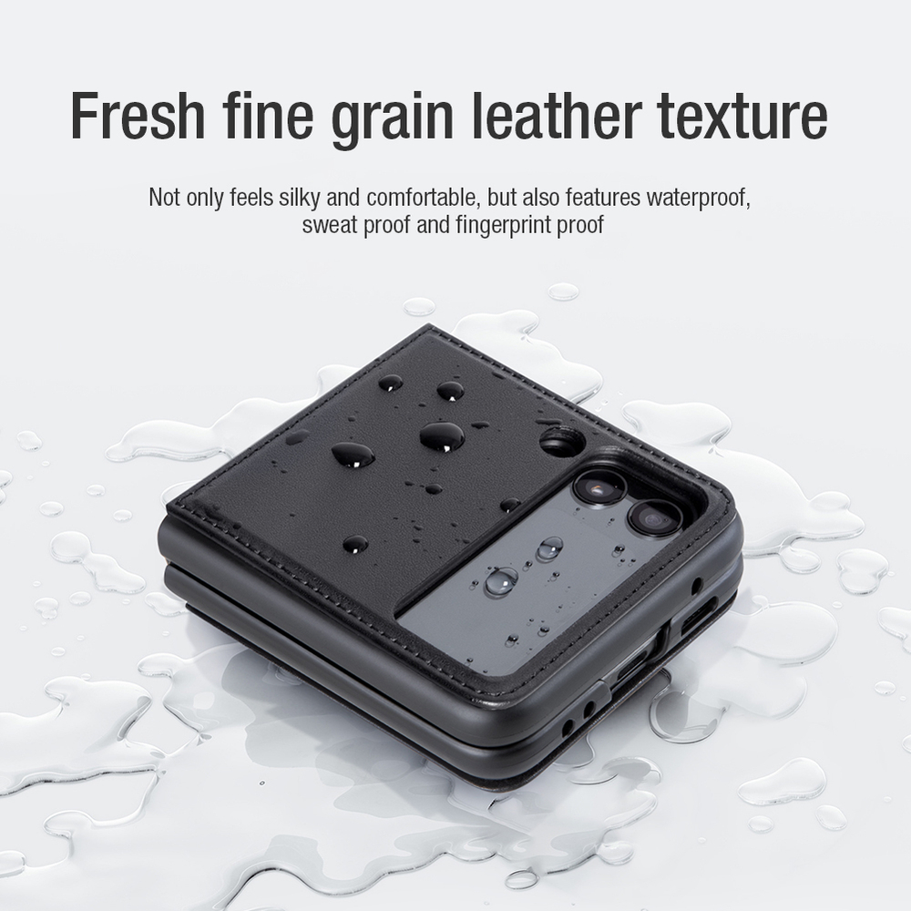 Чехол от Nillkin для Samsung Galaxy Z Flip 3 5G, черный цвет, серия Qin Leather