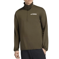 Куртка теннисная Adidas Terrex Multi Climawarm Half Zip Tech - brown oxide