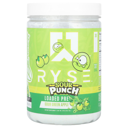 RYSE, Loaded Pre, Sour Punch®, кислое зеленое яблоко, 474 г (16,7 унции)
