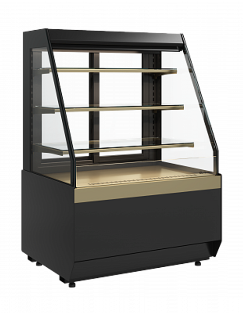 Кондитерская витрина Carboma KC70 VM 0,9-2 STANDARD открытая СКОШЕННАЯ БОКОВИНА (версия 2.0) (9005-0109) (Cube 2)