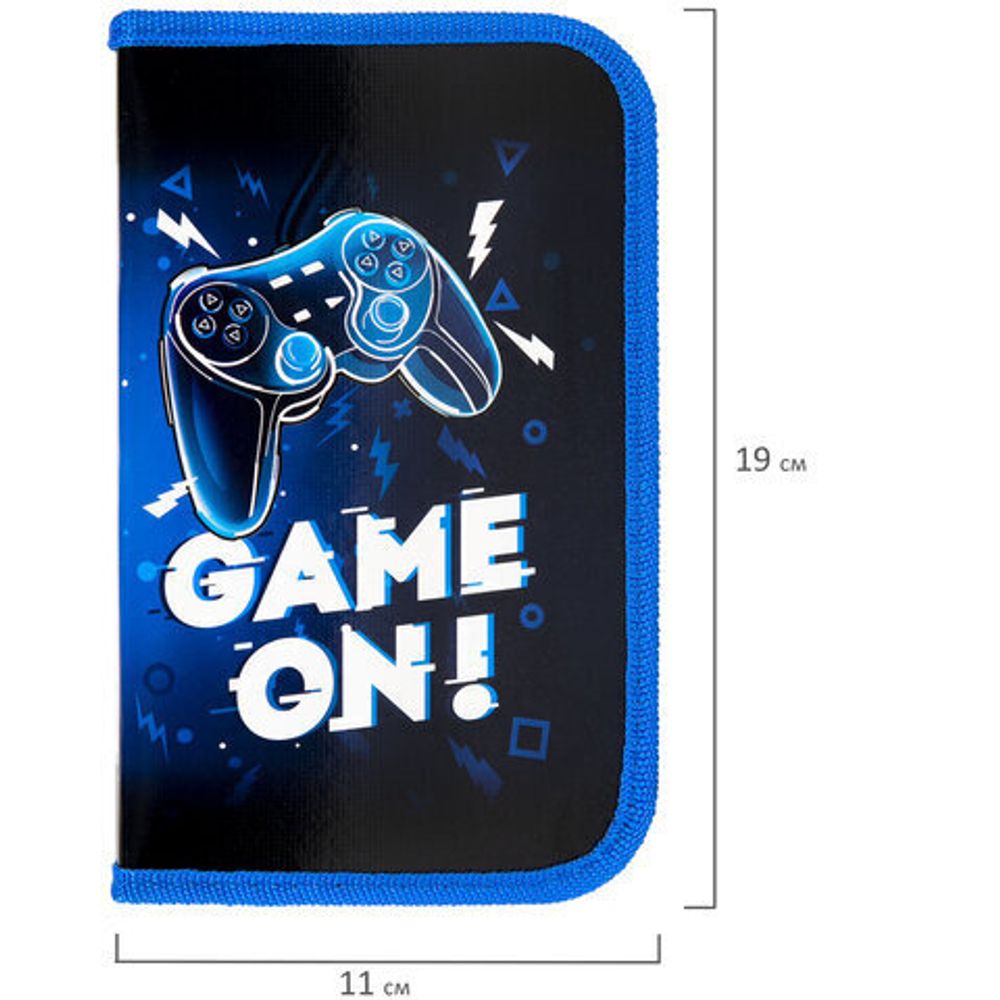 Пенал ПИФАГОР, 1 отделение. ламинированный картон, 19х11 см, "Game On", 271503