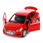 Модель ин. мет. "Hyundai Solaris" 12см, двер, баг, красн, коробка SOLARIS2-12-RD (Технопарк)