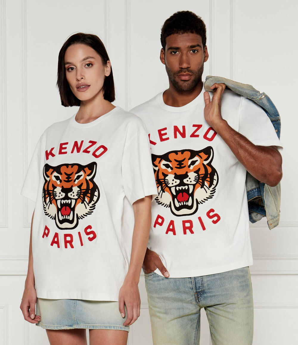 Футболка LUCKY TIGER Kenzo - белый(FE68TS0084SI)