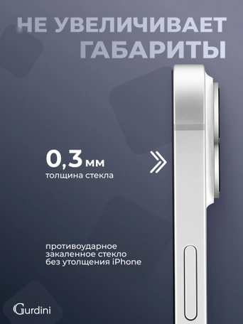 Стекло противоударное iPhone 12/12 Pro 6.1" Gurdini 3D Premium Glass черное
