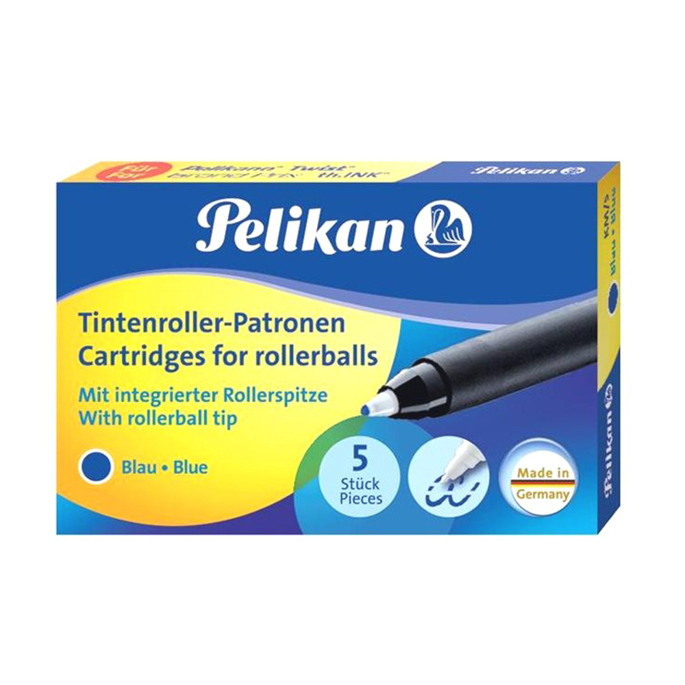 Картриджи для роллера - Pelikan, синие 5 шт.