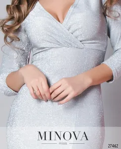 Платье 8600-светло-серый Minova