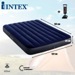 Надувной матрас полутороспальный Intex 64758 (137х203х25 см) с насосом в комплекте