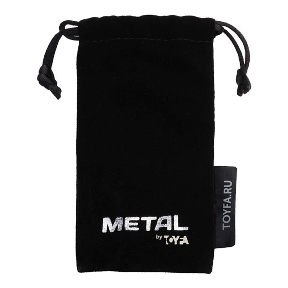 Серебристая анальная пробка-елочка 7,2см с синим кристаллом ToyFa Metal 717028-6