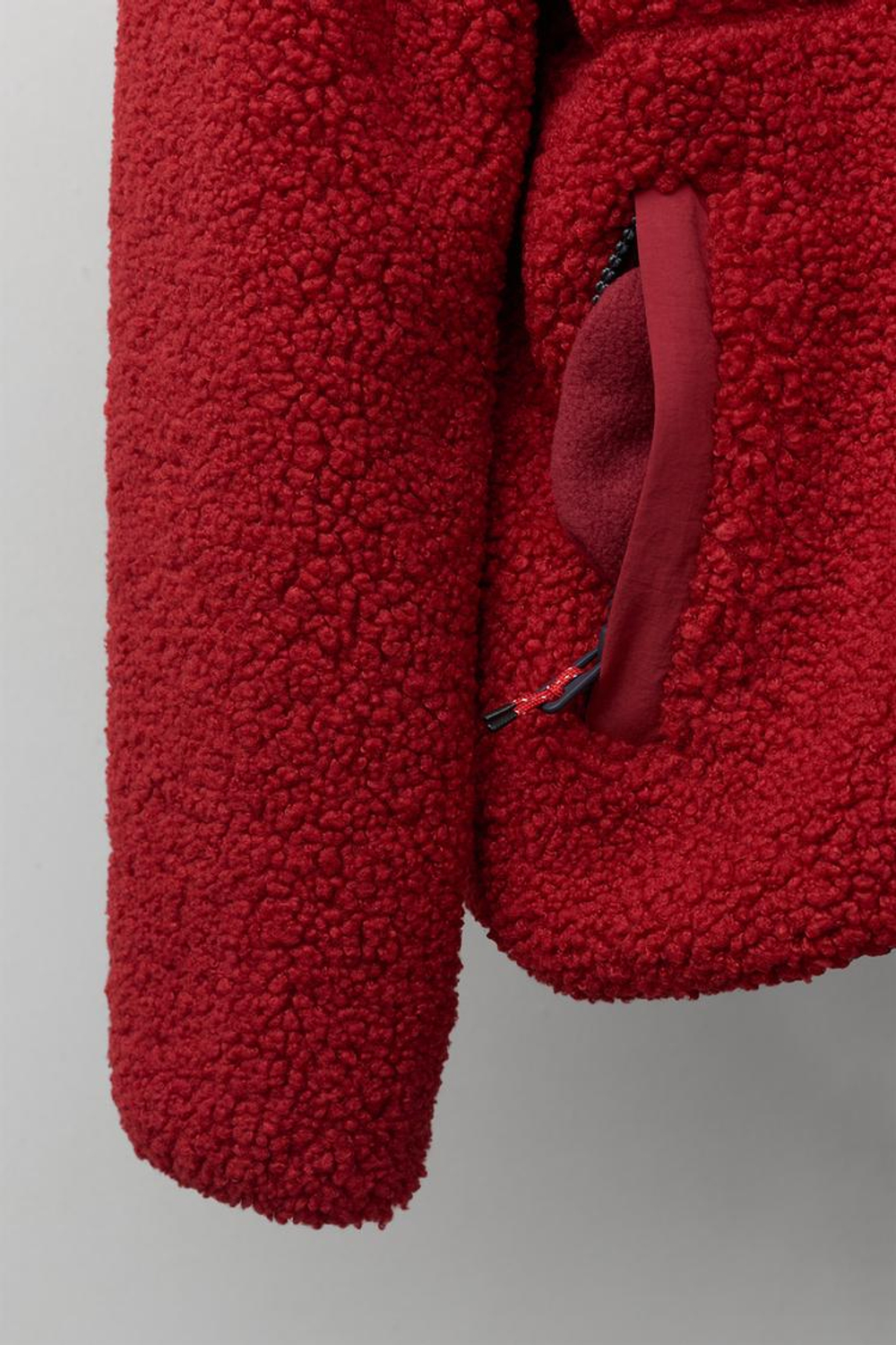 ZARA КУРТКА ИЗ ИСКУССТВЕННОЙ ОВЧИНЫ, КРАСНЫЙ