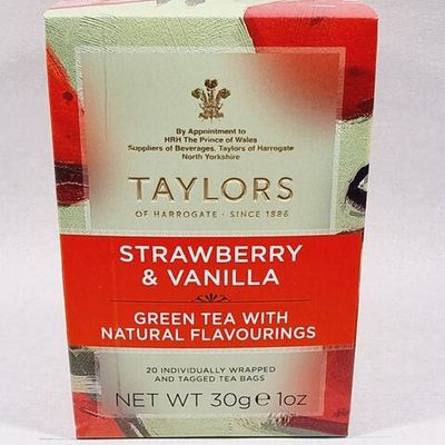 Чай зеленый TAYLORS "Strawberry & Vanilla" клубника ваниль 20 пакетиков 30 г (из Финляндии)