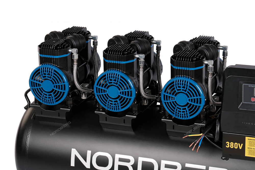 NORDBERG (NCEO100/750) Компрессор безмасляный 380 В, ресивер 100 л, 750 л/мин