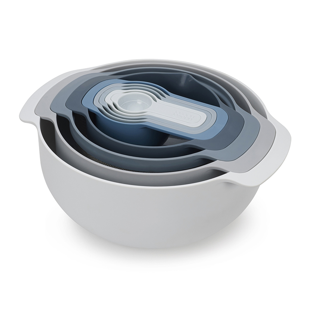Набор мисок nest plus, синий, 9 шт.