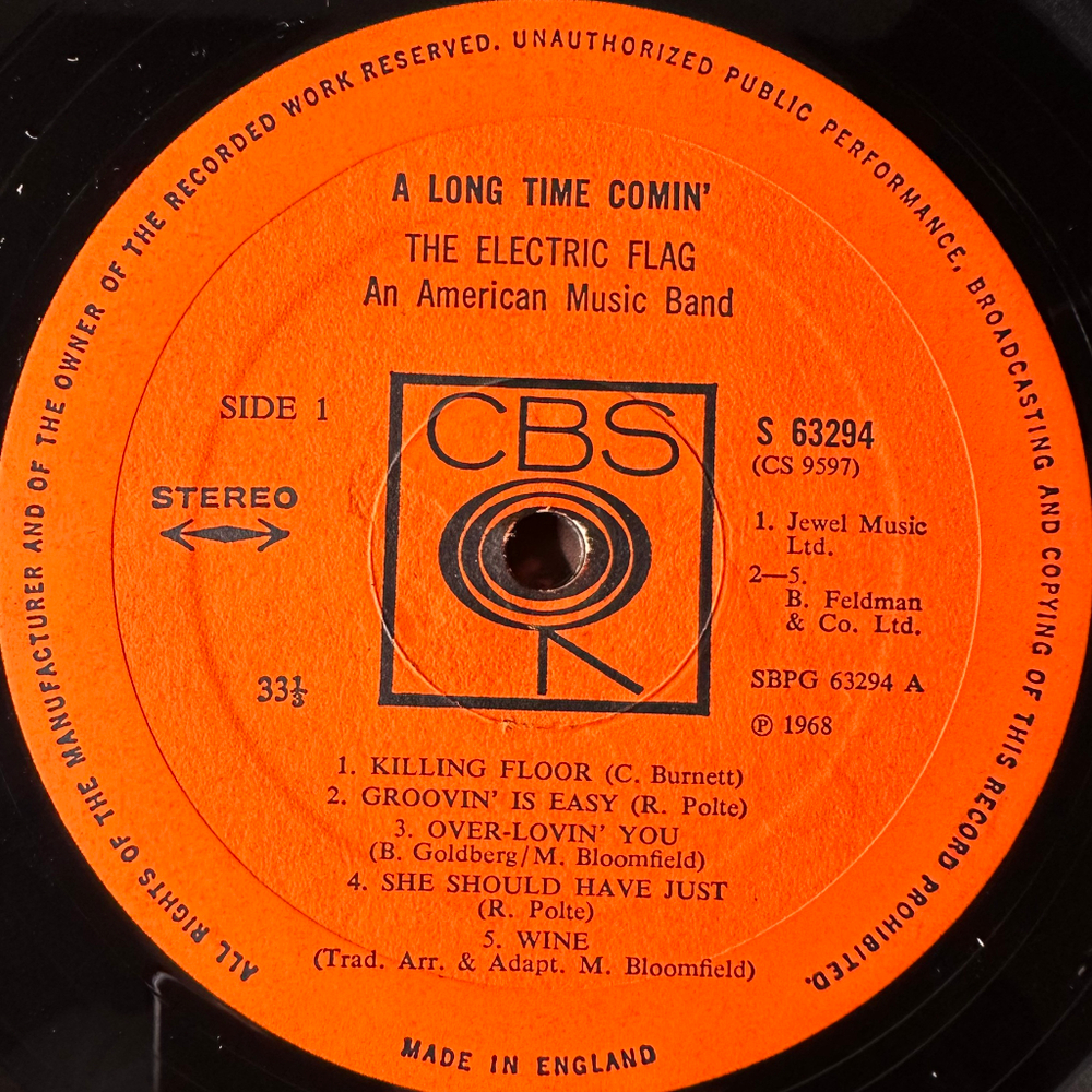 The Electric Flag ‎– A Long Time Comin (Англия 1968г.)