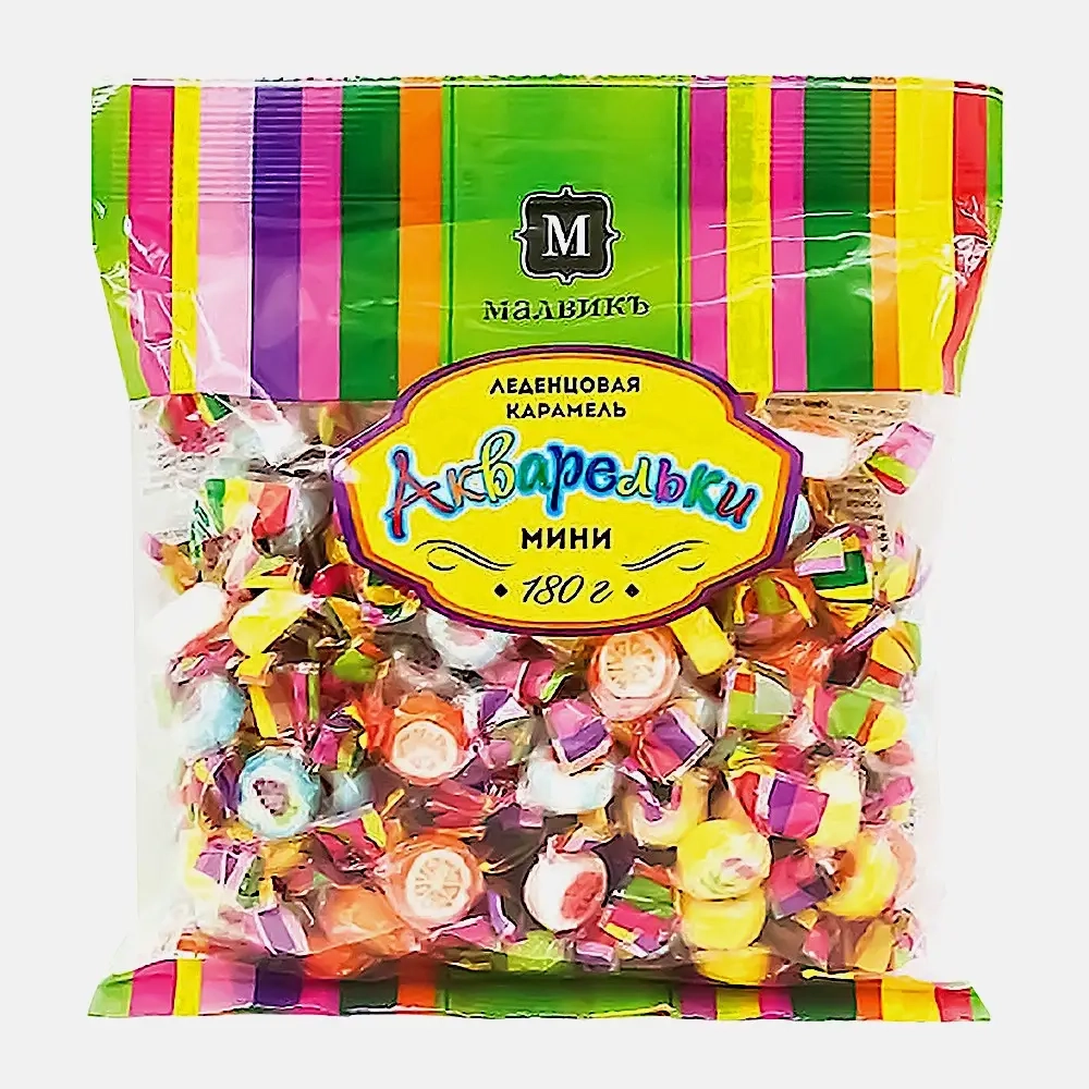 Карамель Малвикъ леденцовая Акварельки ассорти 180г