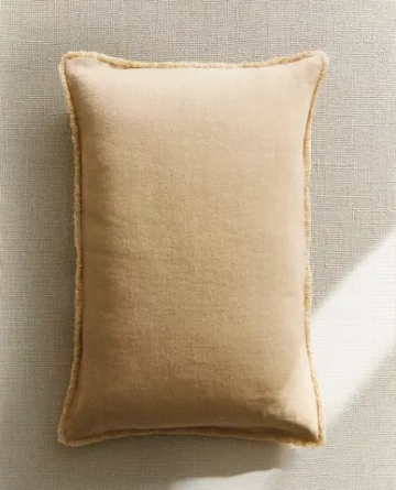 ZARA HOME НАВОЛОЧКА ДЛЯ ДЕКОРАТИВНОЙ ПОДУШКИ С БАХРОМОЙ, ВАНИЛЬНЫЙ