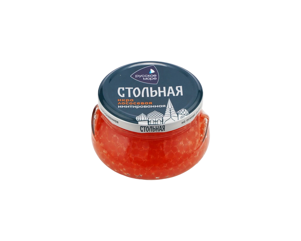 Икра Русское Море Лососевая Стольная аналоговая ст/б 480г