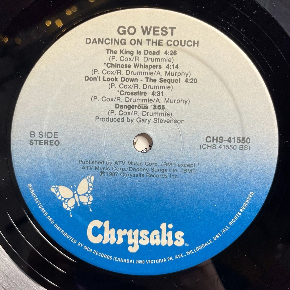 Винтажная виниловая пластинка LP Go West Dancing On The Couch (Canada 1987)