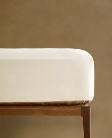 ZARA HOME (300 НИТЕЙ) НАТЯЖНАЯ ПРОСТЫНЯ ИЗ ХЛОПКА, ЭКРЮ