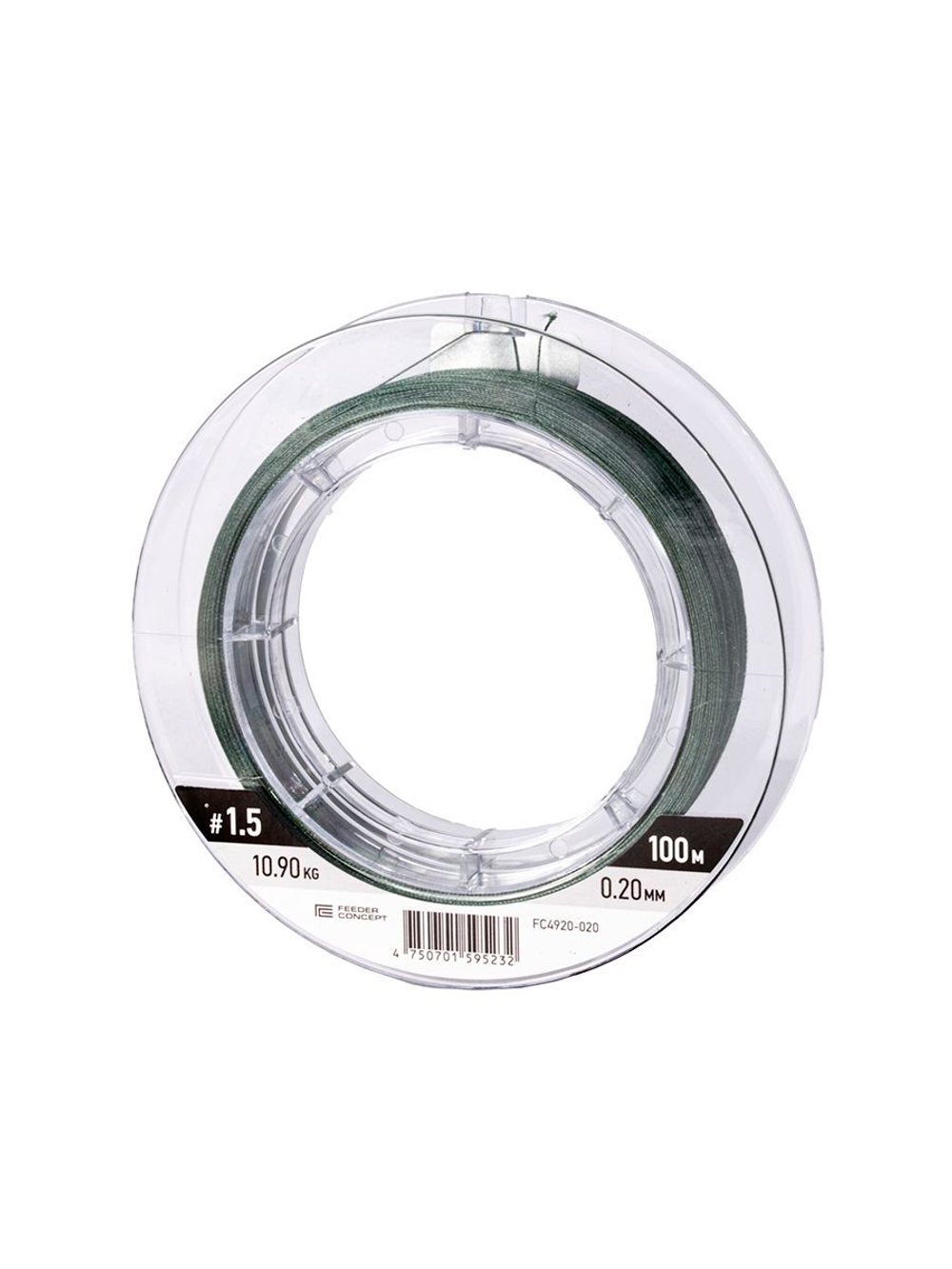Шок-лидер плетеный Feeder Concept Flat Method х8 SHOCK LEADER Dark Green 100/020
