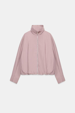 ZARA КУРТКА С ВОРОТНИКОМ-СТОЙКОЙ ZW COLLECTION, БЛЕДНО-ЛИЛОВЫЙ