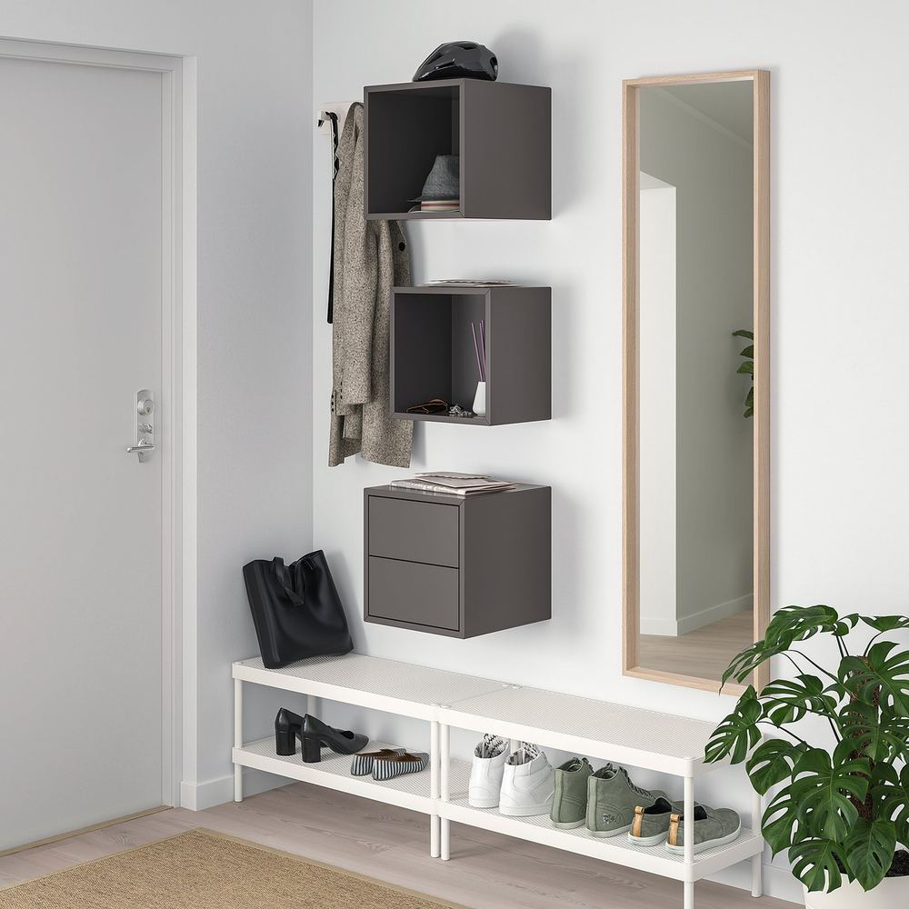IKEA EKET  (ИКЕА ЕКЕТ)  -  Комбинация навесных шкафов - тёмно-серый 105x35x70 см