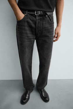 ZARA ДЖИНСЫ STRAIGHT FIT, УГОЛЬНЫЙ