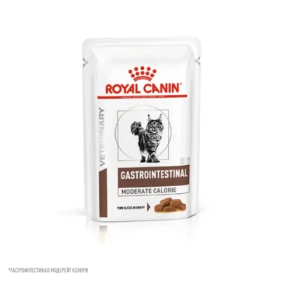Royal Canin Gastrointestinal Moderate Calorie, в соусе, влажный корм для кошек при расстройствах пищеварения, склонных к набору веса, 85 гр
