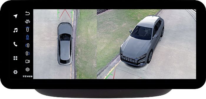 Магнитола для Hyundai Solaris 2 2017-2022 / Solaris HS (без штатной КЗВ, рамка черная матовая) - Teyes LUX ONE 360 монитор 12.3" 2K QLED на Android 10, Быстрая, CarPlay, 4G SIM-слот, 4 камеры в комплекте