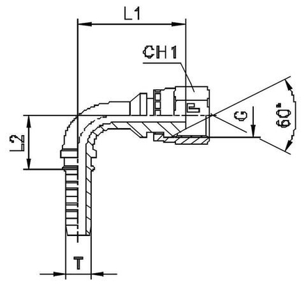 Фитинг DN 06 BSP (Г) 1/4 (90)