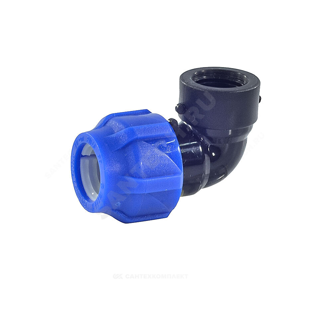Отвод компрессионный ПЭ Дн 63х2"х90гр ВР Ру16 VALFEX 1210012363200