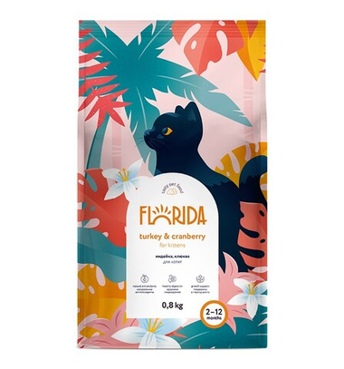 Florida Kitten Индейка/Клюква для котят 800 г
