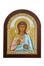Ангел Хранитель, икона арочная, красное дерево, эмаль  60х75
