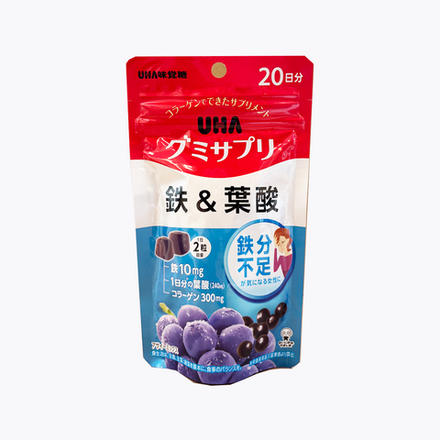 UHA Gummy Supplement Iron & Folic Acid Acai Mix | Комплекс с железом и фолиевой кислотой | 40 пастилок | 20 дней