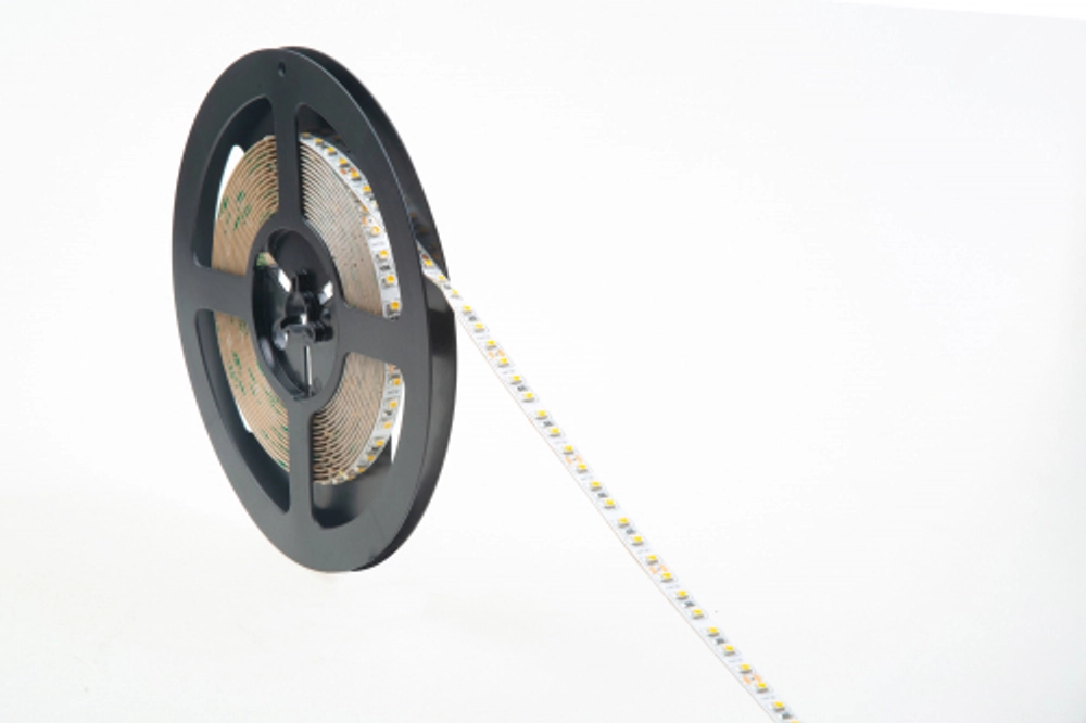 Лента светодиодная SMD тёпло-белая DC24V 9, 6W/m 3000K 1150Lm/m 120д/м CRI>85 IP20,  упаковка 5 метров,  ширина 8мм,  высота 2мм,  самоклейкая   Артикул: DN18381WWRA85