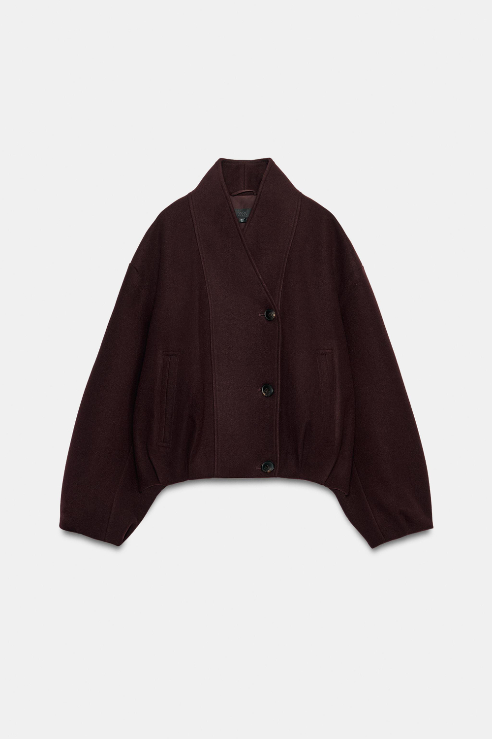 ДВУБОРТНАЯ КУРТКА ИЗ МЯГКОЙ ТКАНИ — ZARA